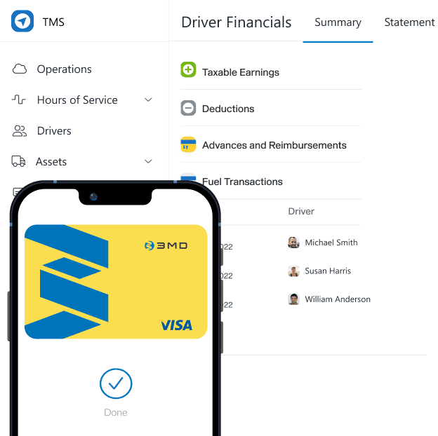 Instacash is used for driver cash advances and reimbursements in real-time.